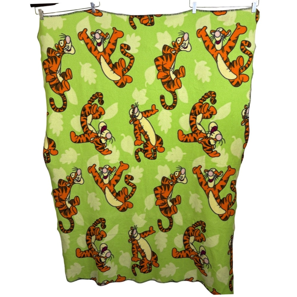 Disney Tigger Fleece Throw Blanket 43x60 Green Winnie the Pooh Kid Core